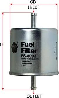 SAKURA Automotive FS-8003 - Fuel filter autospares.lv