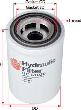 SAKURA Automotive HC-51020 - Filter, operating hydraulics autospares.lv