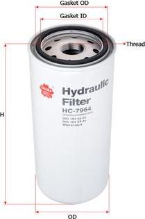 SAKURA Automotive HC-7964 - Filter, operating hydraulics autospares.lv