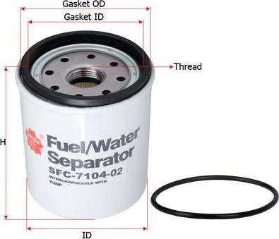 SAKURA Automotive SFC-7104-02 - Water Trap, fuel system autospares.lv