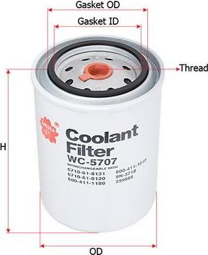 SAKURA Automotive WC-5707 - Coolant Filter autospares.lv