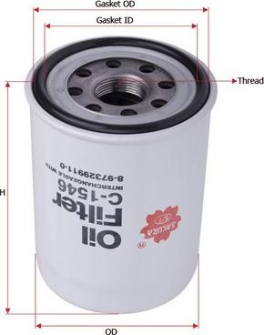 Sakura Filters AU C-1546 - Oil Filter autospares.lv