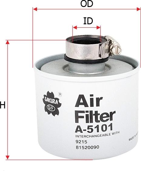 Sakura Filters AU FA-5101 - Air Filter, engine autospares.lv