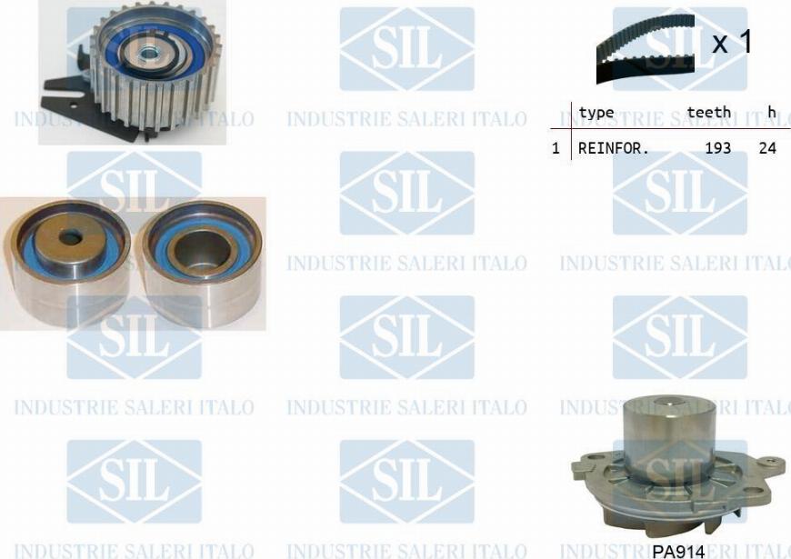 Saleri SIL K4PA922 - Water Pump & Timing Belt Set autospares.lv