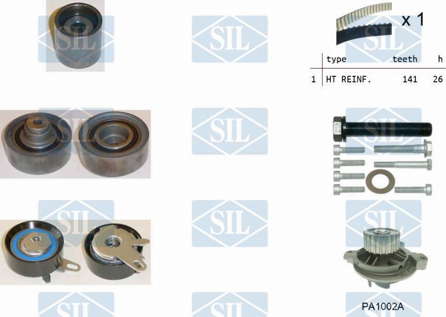 Saleri SIL K4PA1002A - Water Pump & Timing Belt Set autospares.lv