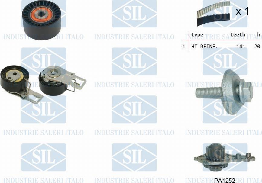 Saleri SIL K5PA1252 - Water Pump & Timing Belt Set autospares.lv
