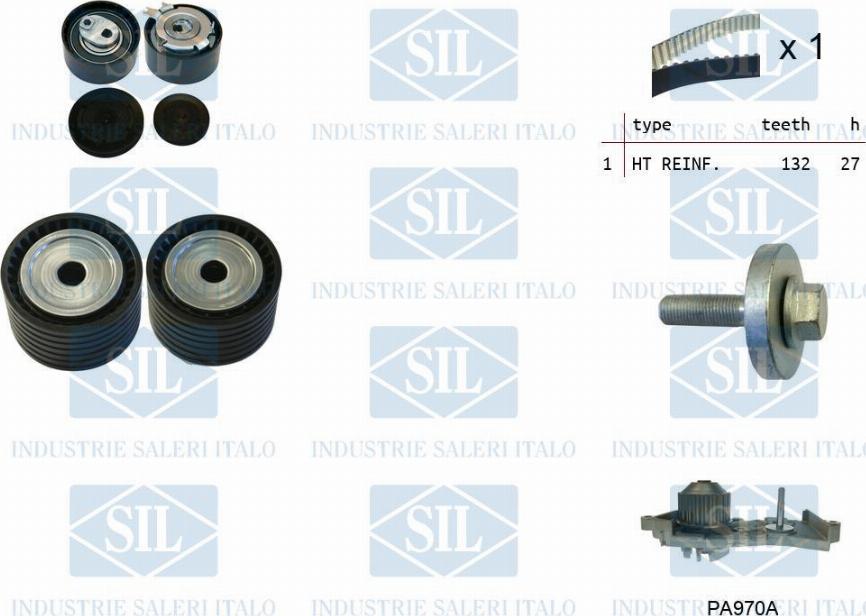 Saleri SIL K2PA970A - Water Pump & Timing Belt Set autospares.lv