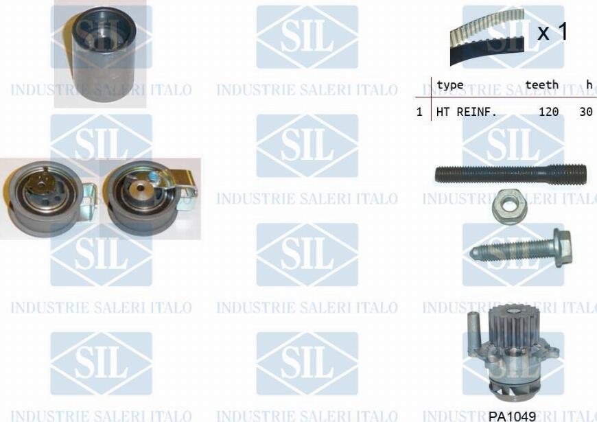 Saleri SIL K2PA1049 - Water Pump & Timing Belt Set autospares.lv