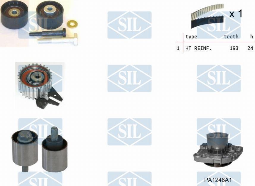 Saleri SIL K7PA1246A1 - Water Pump & Timing Belt Set autospares.lv