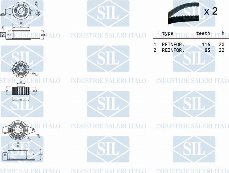 Saleri SIL TK1012 - Timing Belt Set autospares.lv