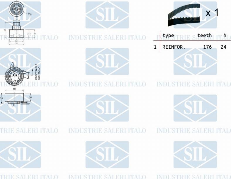 Saleri SIL TK1089 - Timing Belt Set autospares.lv