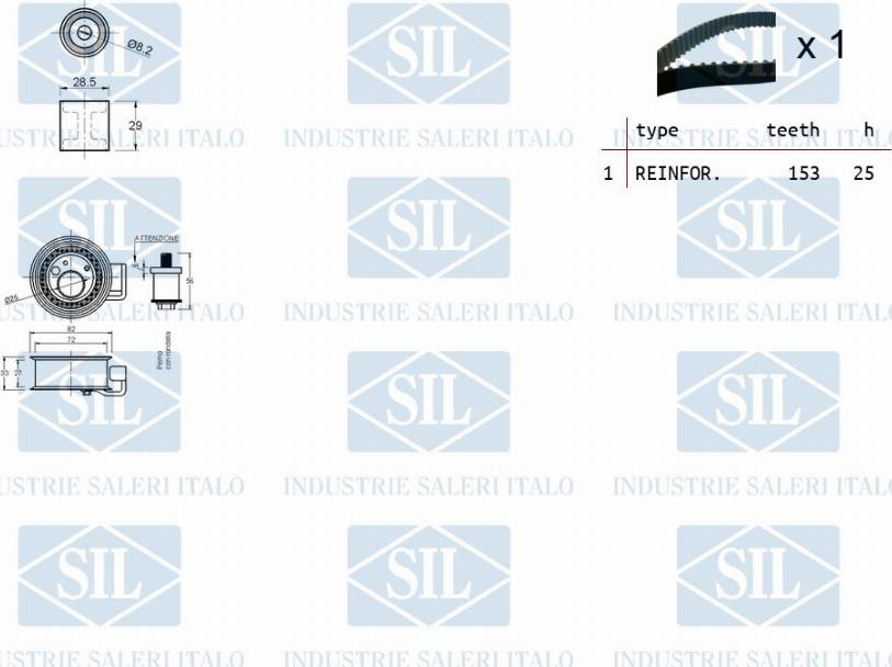 Saleri SIL TK1105 - Timing Belt Set autospares.lv