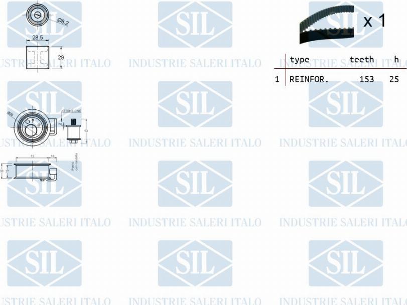 Saleri SIL TK1107 - Timing Belt Set autospares.lv