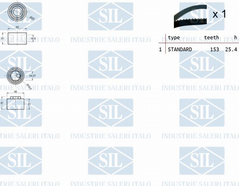 Saleri SIL TK1170 - Timing Belt Set autospares.lv