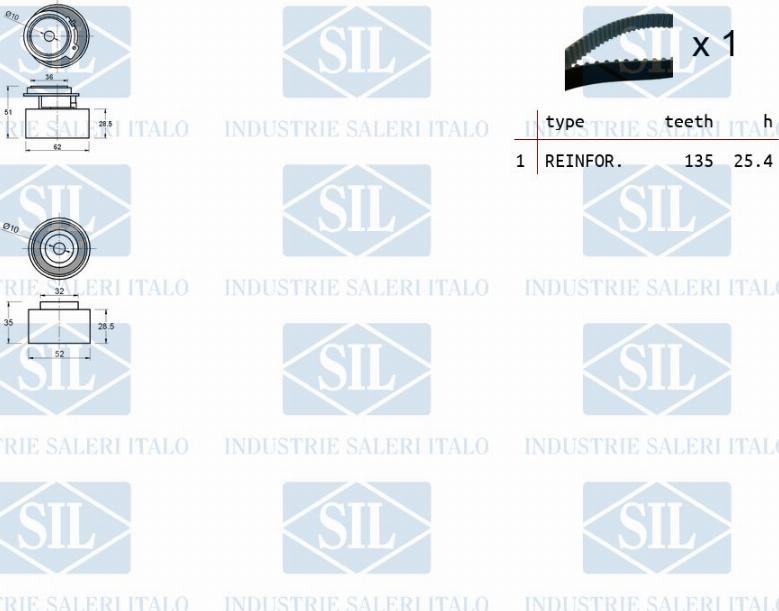 Saleri SIL TK1352 - Timing Belt Set autospares.lv