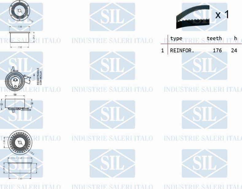 Saleri SIL TK1248 - Timing Belt Set autospares.lv