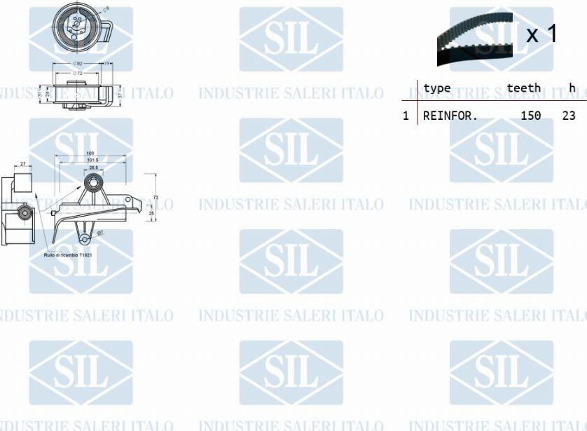 Saleri SIL TK1257 - Timing Belt Set autospares.lv