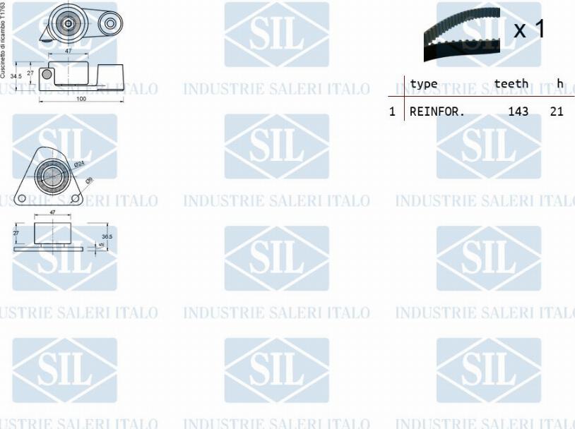 Saleri SIL TK1211 - Timing Belt Set autospares.lv