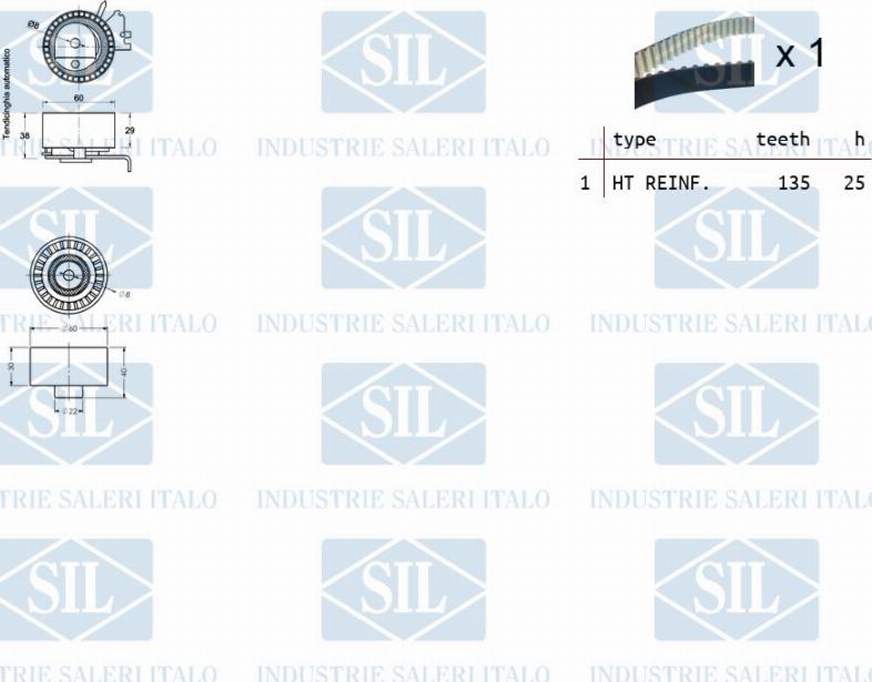 Saleri SIL TK1287 - Timing Belt Set autospares.lv