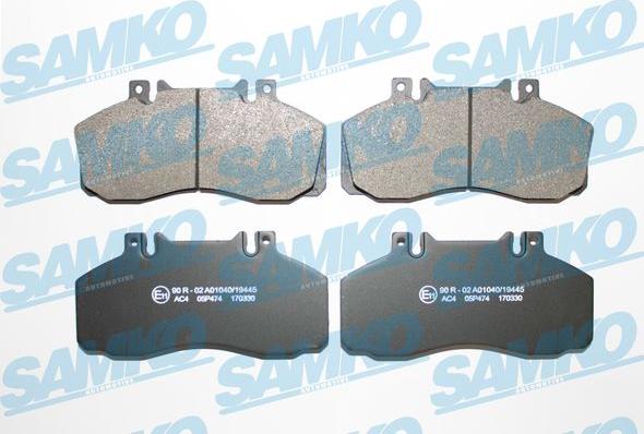 Samko 5SP474 - Brake Pad Set, disc brake autospares.lv