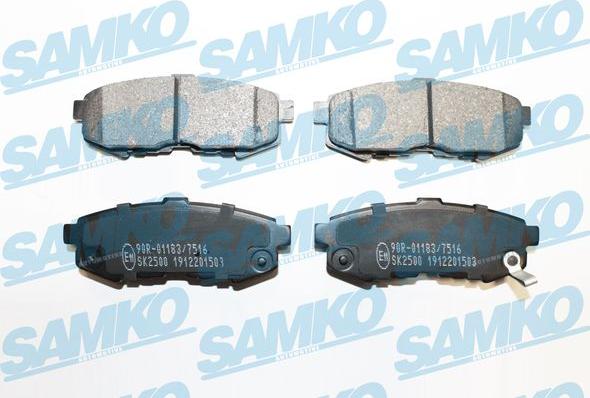 Samko 5SP1503 - Brake Pad Set, disc brake autospares.lv