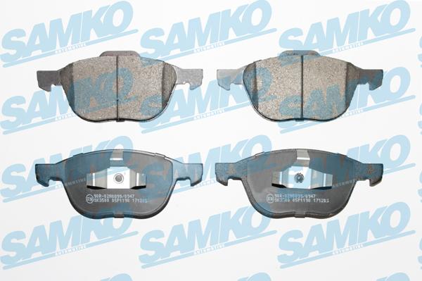 Samko 5SP1190 - Brake Pad Set, disc brake autospares.lv
