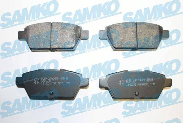 Samko 5SP1807 - Brake Pad Set, disc brake autospares.lv