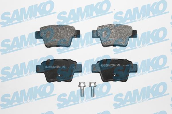 Samko 5SP1278 - Brake Pad Set, disc brake autospares.lv