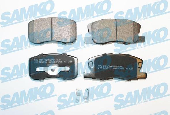 Samko 5SP1733 - Brake Pad Set, disc brake autospares.lv