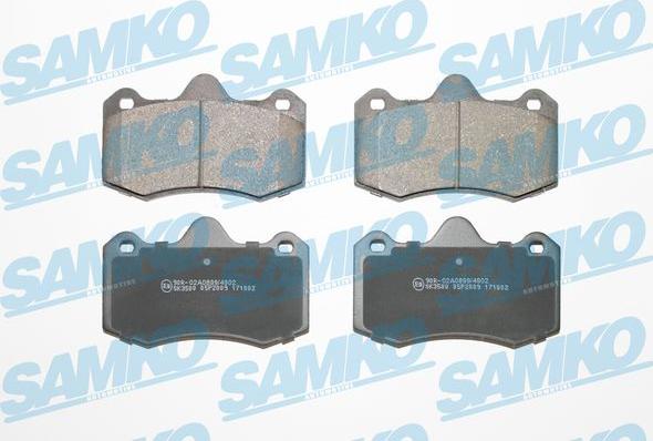 Samko 5SP2009 - Brake Pad Set, disc brake autospares.lv