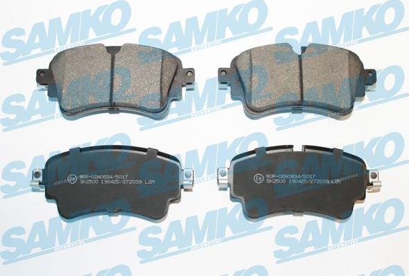 Samko 5SP2039 - Brake Pad Set, disc brake autospares.lv