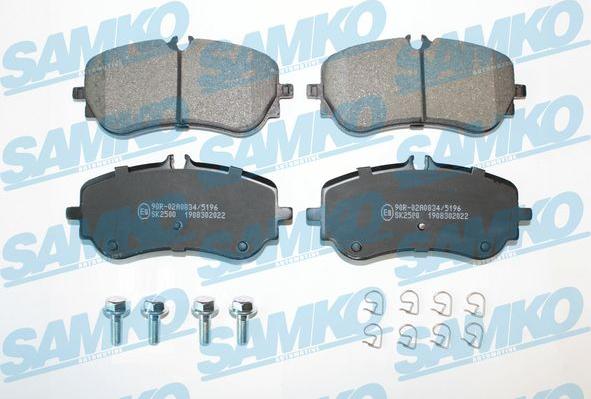 Samko 5SP2022 - Brake Pad Set, disc brake autospares.lv