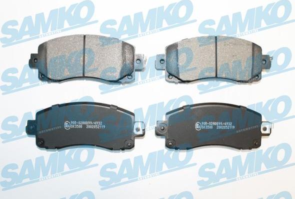 Samko 5SP2119 - Brake Pad Set, disc brake autospares.lv