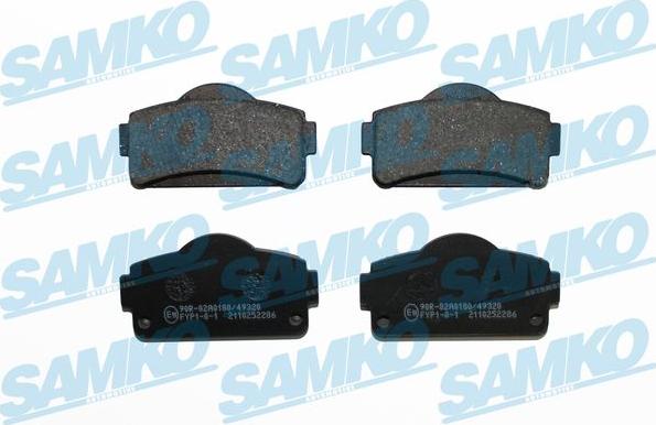 Samko 5SP2286 - Brake Pad Set, disc brake autospares.lv