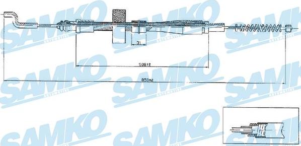 Samko C0971B - Cable, parking brake autospares.lv