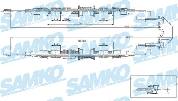 Samko C0536B - Cable, parking brake autospares.lv