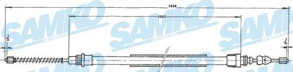 Samko C0698B - Cable, parking brake autospares.lv