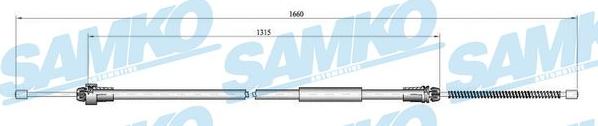 Samko C0611B - Cable, parking brake autospares.lv