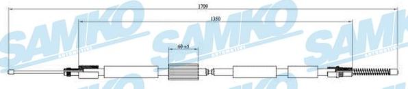 Samko C0003B - Cable, parking brake autospares.lv