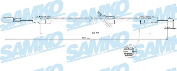 Samko C0140B - Cable, parking brake autospares.lv