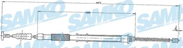 Samko C0186B - Cable, parking brake autospares.lv