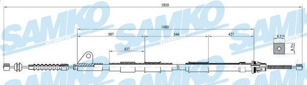 Samko C0851B - Cable, parking brake autospares.lv