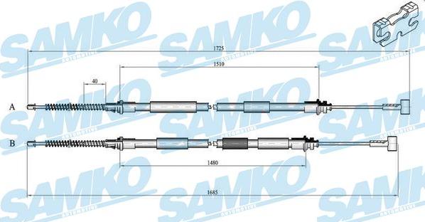 Samko C0235B - Cable, parking brake autospares.lv