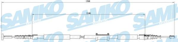 Samko C1659B - Cable, parking brake autospares.lv