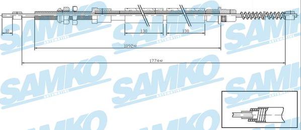 Samko C1311B - Cable, parking brake autospares.lv