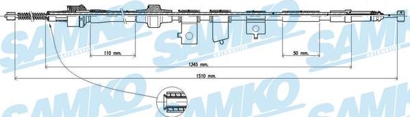 Samko C1278B - Cable, parking brake autospares.lv