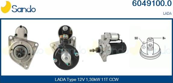 Sando 6049100.0 - Starter autospares.lv