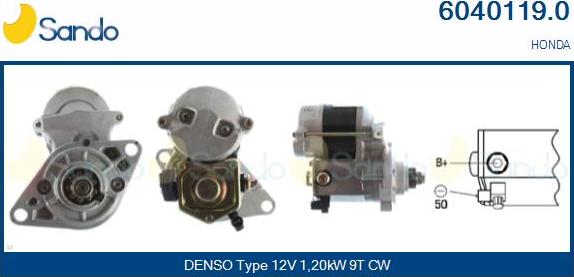 Sando 6040119.0 - Starter autospares.lv