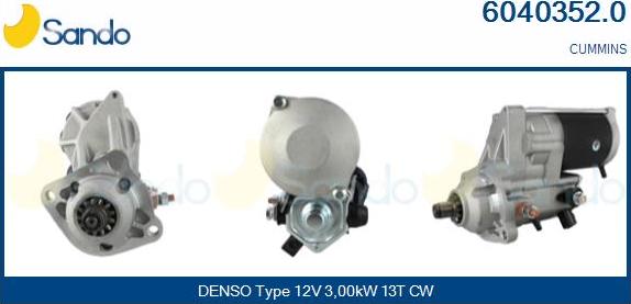 Sando 6040352.0 - Starter autospares.lv