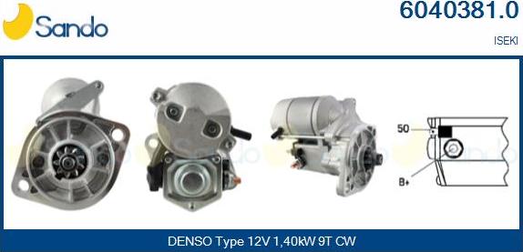 Sando 6040381.0 - Starter autospares.lv